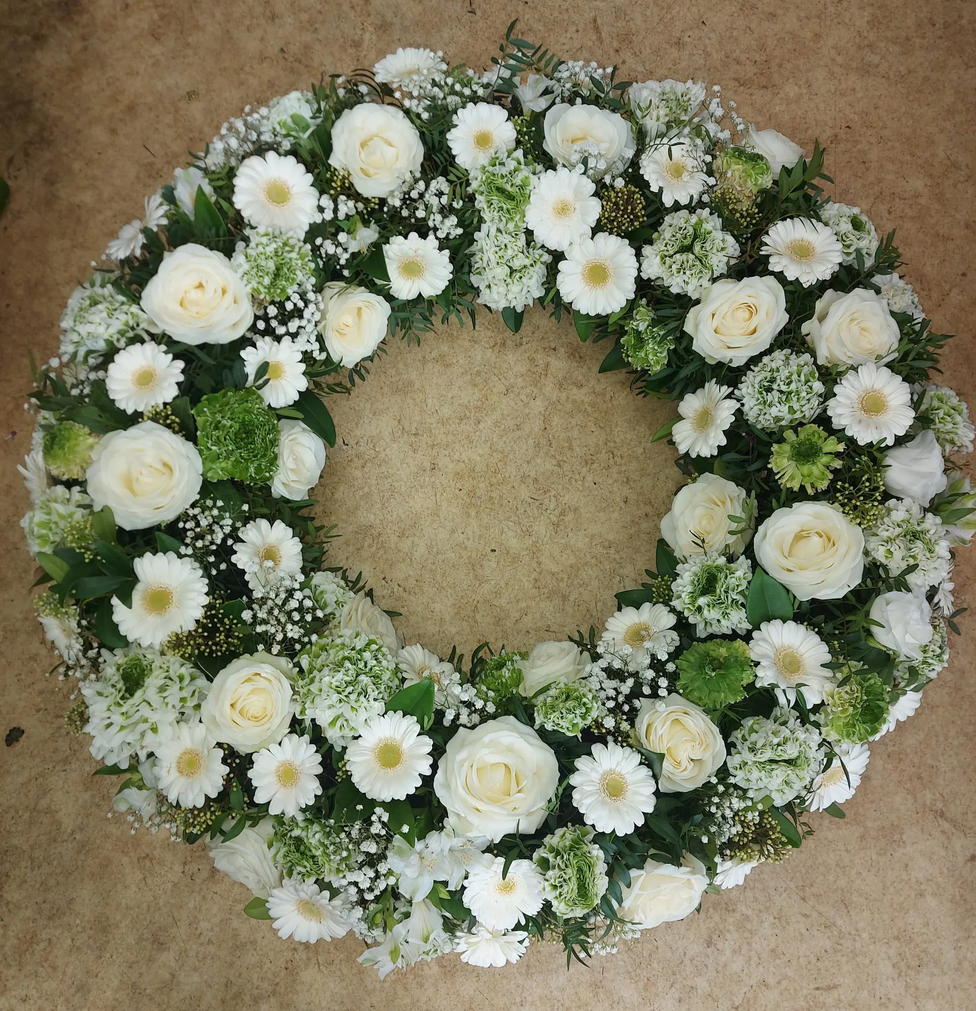 Couronne blanc vert gerbera
